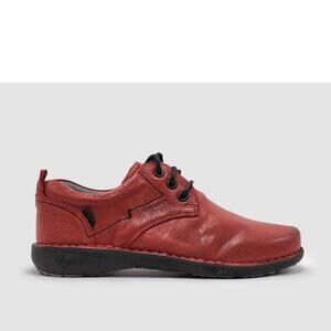 NEW KCR GROUP women's old-fashioned leather shoes in red